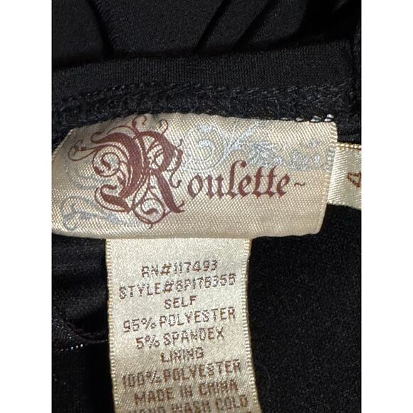 Roulette Cocktail Black Dress Embellished Beaded Waist Size 4 - Picture 6 of 8
